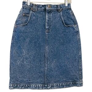 Lee Riders | Women's Vintage Acid Washed Denim Pencil Skirt (Size 12 Petite)